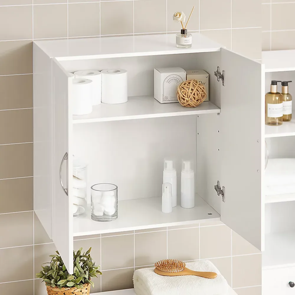 Armoire De Salle De Bains|Meuble De Salle De Bains Faible Profondeur|Sobuy Salle de Bain Suspendue Placard Commode Murale, 2 Portes, FRG231-W,