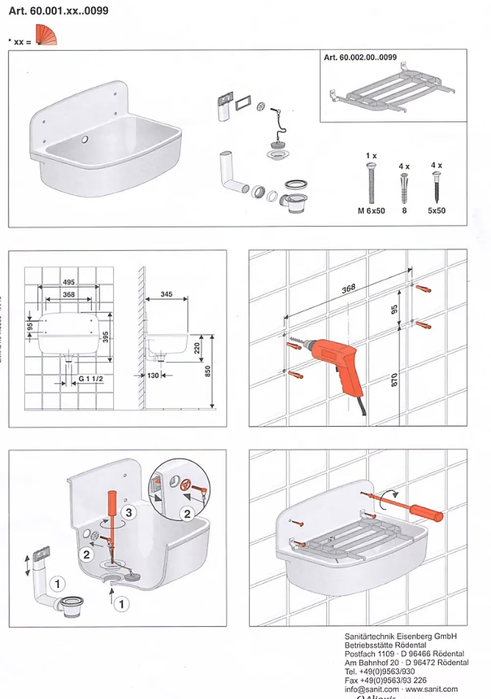 Nicoll Sanit (Groupe /Aliaxis) Poste d eau pour fixation murale, blanc (60001010099)