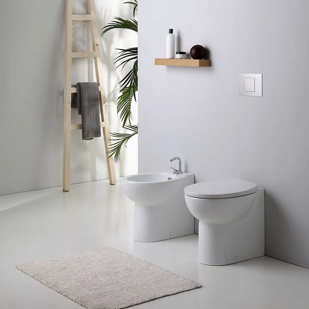 Wc À Poser|Kiamami Valentina Sanitaires Au Sol Paire De Wc Et Bidet En Céramique - Patascoss