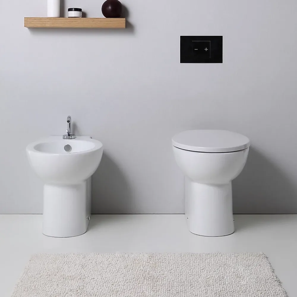 Wc À Poser|Kiamami Valentina Sanitaires Au Sol Paire De Wc Et Bidet En Céramique - Patascoss