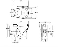 Kiamami Valentina Sanitaires De Salle De Bain Au Sol Avec Design Moderne Et Vidange Décalée - Soave