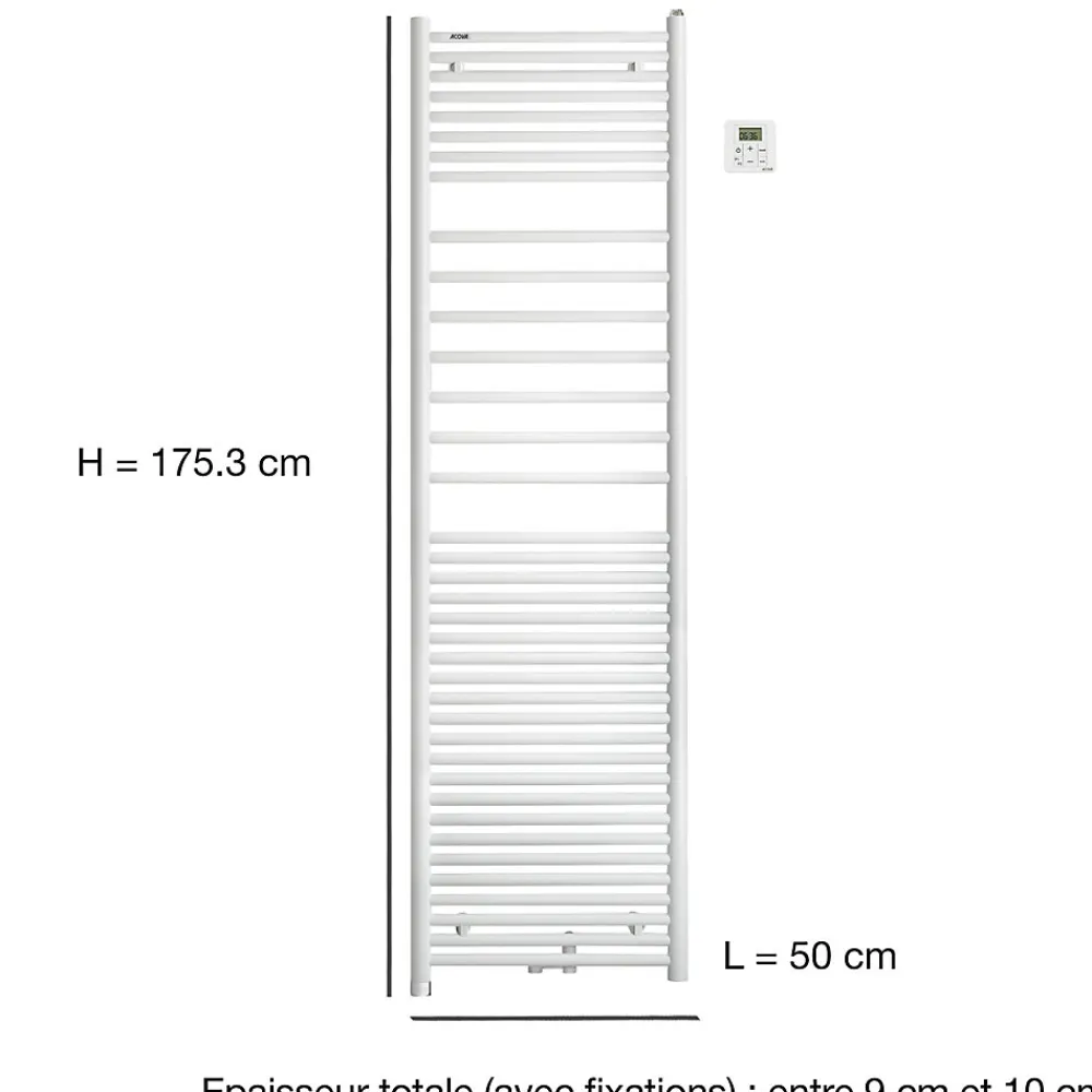 Sèche-Serviettes Mixte|Acova Sèche serviette mixte électrique 300W / eau chaude 795W Angora