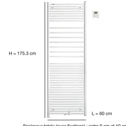 Acova Sèche serviette mixte électrique 300W / eau chaude 946W Angora
