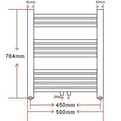 Sèche-Serviettes Eau Chaude|Vidaxl Sèche Serviettes Chauffage Central Incurvé 500x764mm + Connecteurs