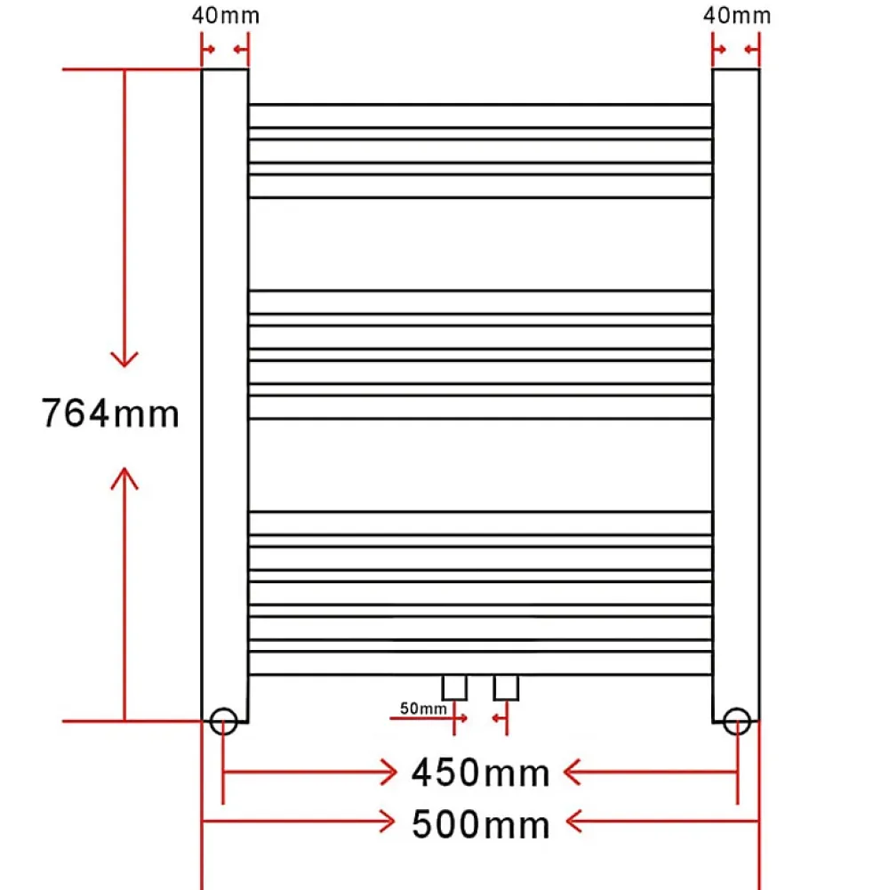 Sèche-Serviettes Eau Chaude|Vidaxl Sèche Serviettes Chauffage Central Incurvé 500x764mm + Connecteurs