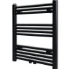 Vidaxl Sèche serviettes eau chaude à rails droits noir 600x764 mm