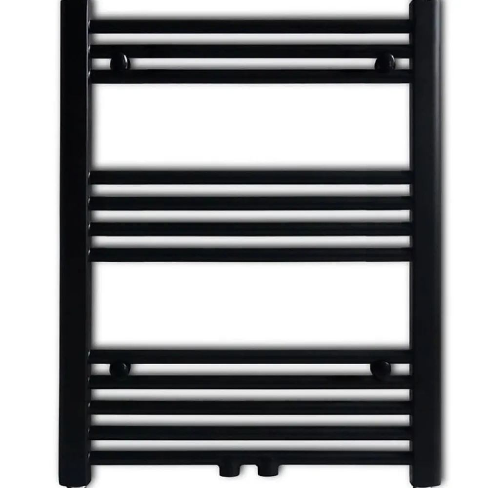 Vidaxl Sèche serviettes eau chaude à rails droits noir 600x764 mm