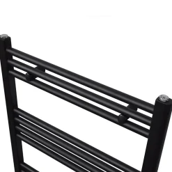 Vidaxl Sèche serviettes eau chaude à rails droits noir 600x764 mm