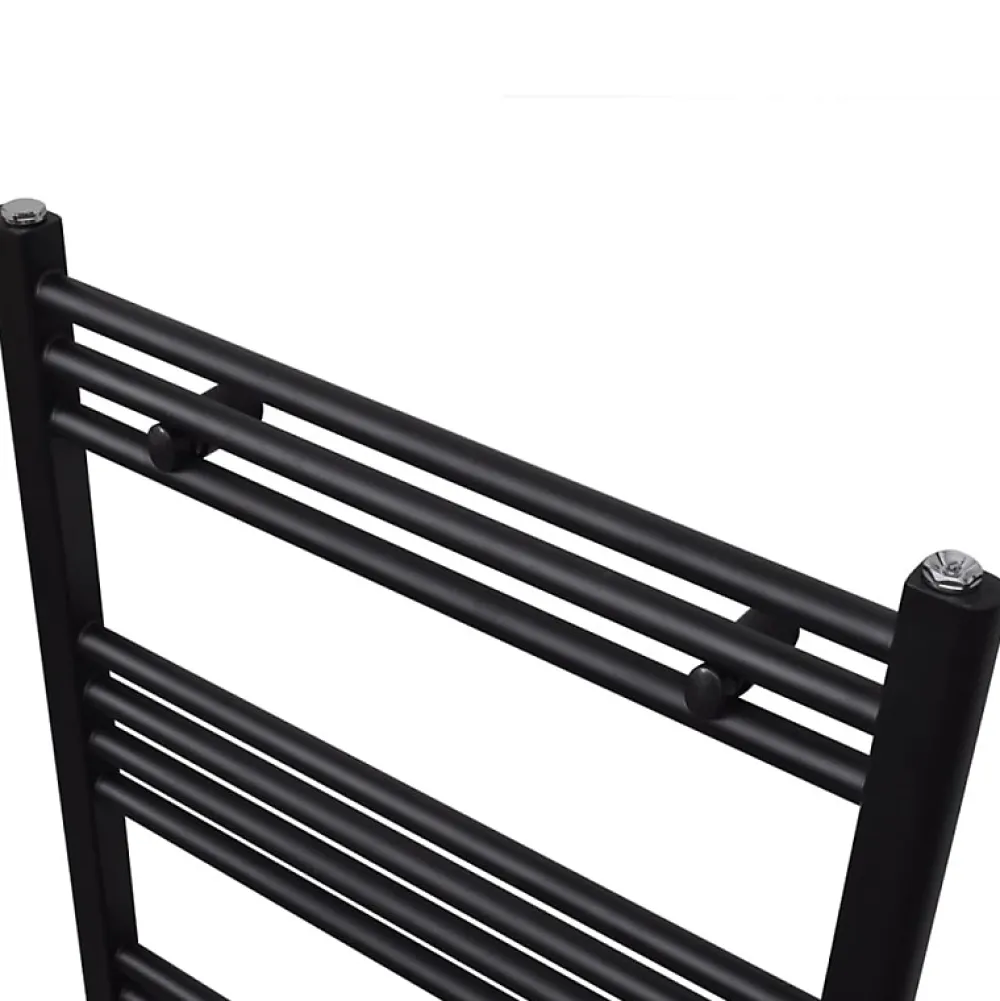 Vidaxl Sèche serviettes eau chaude à rails droits noir 600x764 mm