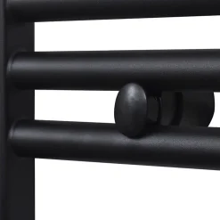 Vidaxl Sèche serviettes eau chaude à rails droits noir 600x764 mm