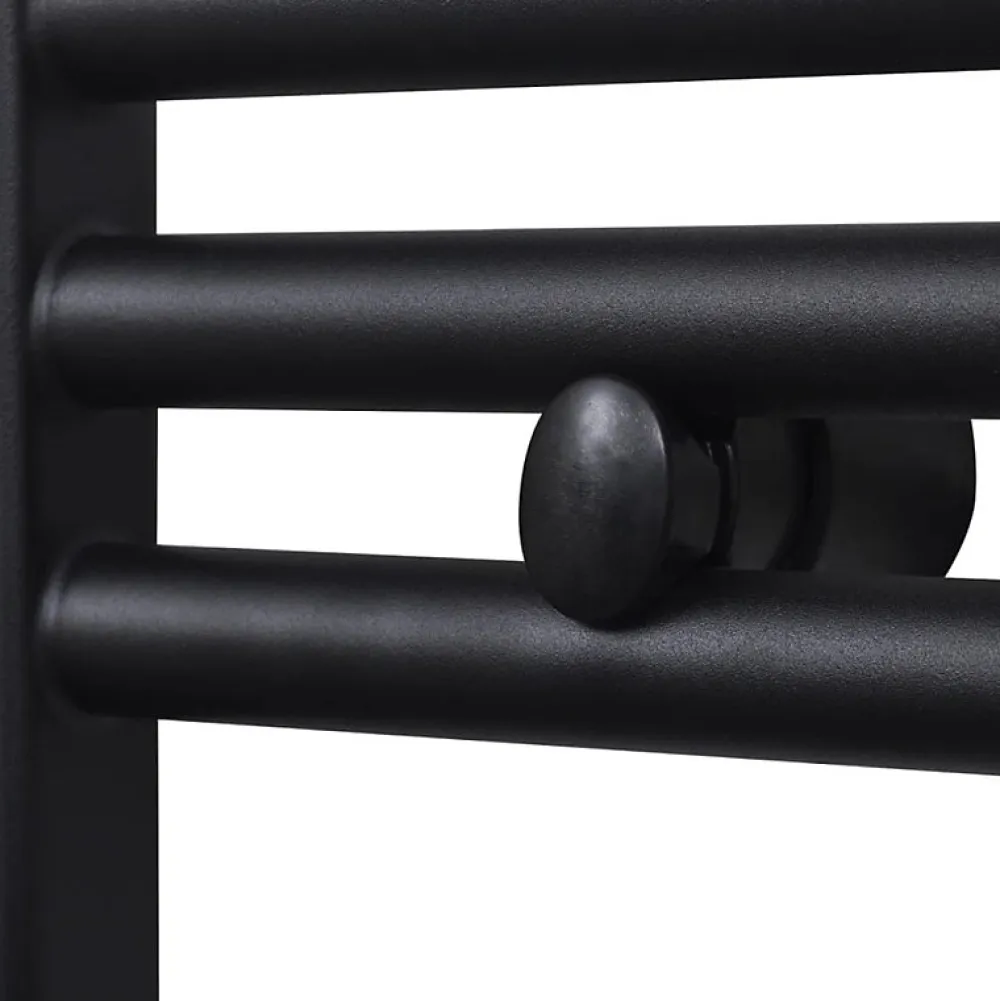 Vidaxl Sèche serviettes eau chaude à rails droits noir 600x764 mm