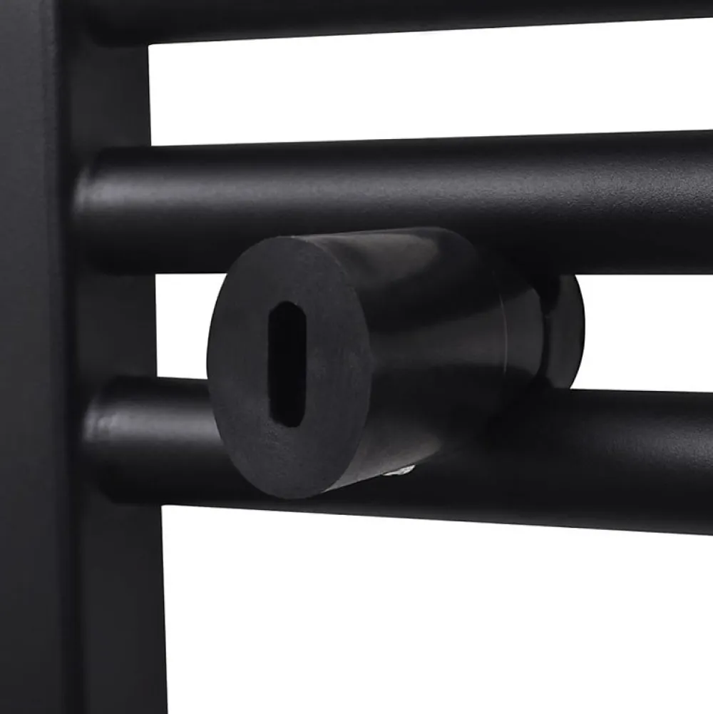 Vidaxl Sèche serviettes eau chaude à rails droits noir 600x764 mm