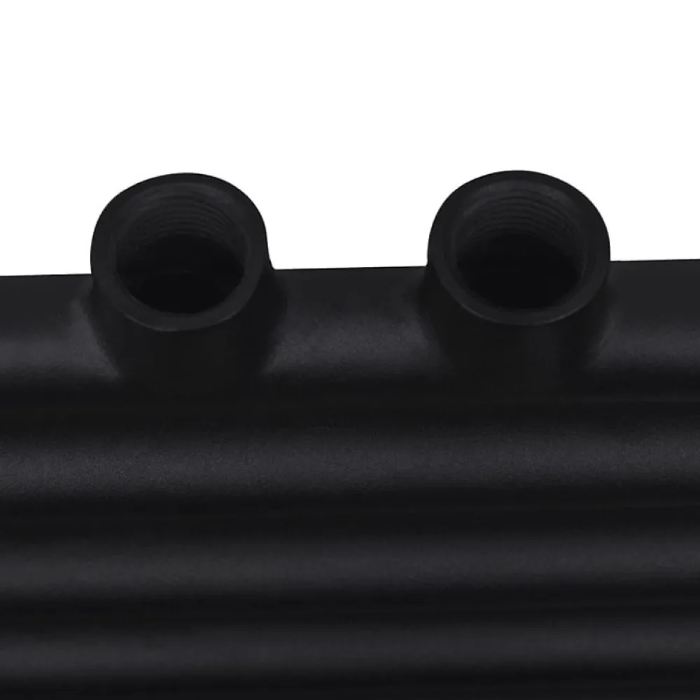Vidaxl Sèche serviettes eau chaude à rails droits noir 600x764 mm