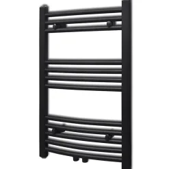 Sèche-Serviettes Eau Chaude|Vidaxl Sèche serviettes eau chaude à rails incurvés noir 500 x 764 mm