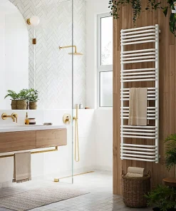 Matisere Sèche-serviette eau chaude blanc de 1140mm de haut et 400mm de large - 479 Watt - ALE1140/400SXB