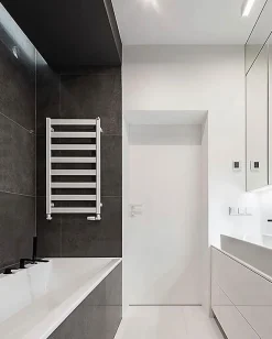 Sèche-Serviettes Eau Chaude|Matisere Sèche-serviette eau chaude blanc de 910mm de haut et 400mm de large - 295 Watt - VIV910/400SXB