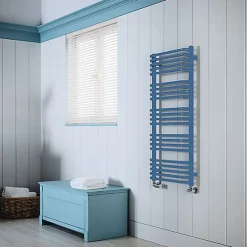 Sèche-Serviettes Eau Chaude|Matisere Sèche-serviette eau chaude bleu distant de 1140mm de haut et 300mm de large - 362 Watt - ALE1140/300ZX5023