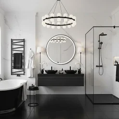 Matisere Sèche-serviette eau chaude noir de 510mm de haut et 400mm de large - 163 Watt - VIP510/400ZXN