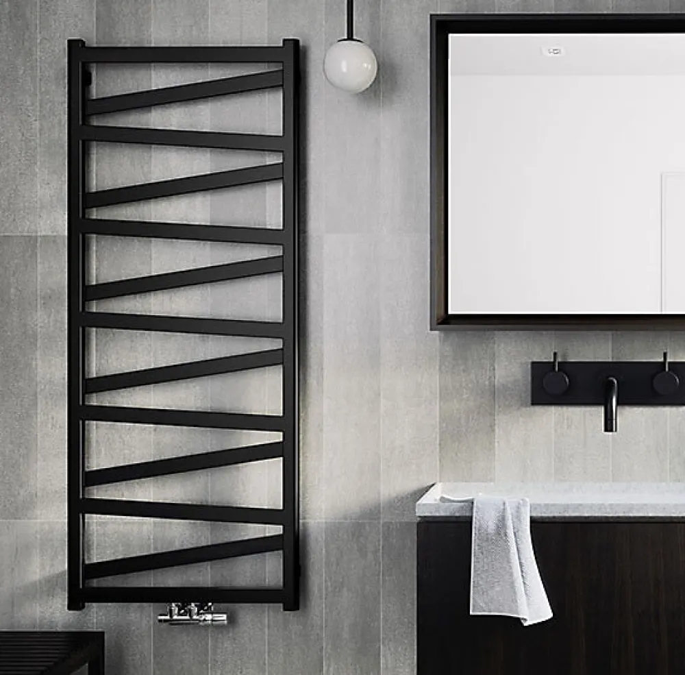 Matisere Sèche-serviette eau chaude noir de 510mm de haut et 400mm de large - 163 Watt - VIP510/400ZXN