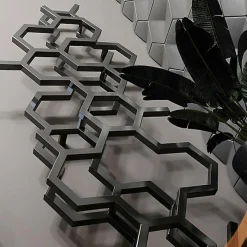 Sèche-Serviettes Eau Chaude|Matisere Sèche-serviette eau chaude noir de 502mm de haut et 1126mm de large - 317 Watt - HEX502/1126YLN