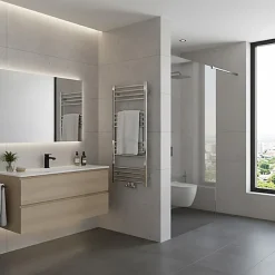 Matisere Sèche-serviette eau chaude chromé de 900mm de haut et 600mm large - 316 Watt - FIO900/600ZXCRO