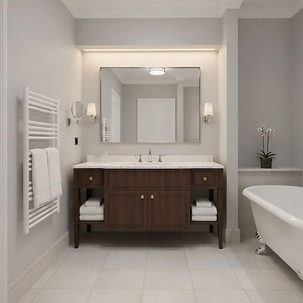 Matisere Sèche-serviette eau chaude blanc de 900mm de haut et 600mm de large - 451 Watt - FIO900/600SXB