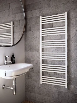 Matisere Sèche-serviette eau chaude blanc de 1140mm de haut et 500mm de large - 487 Watt - FIO1140/500SXB