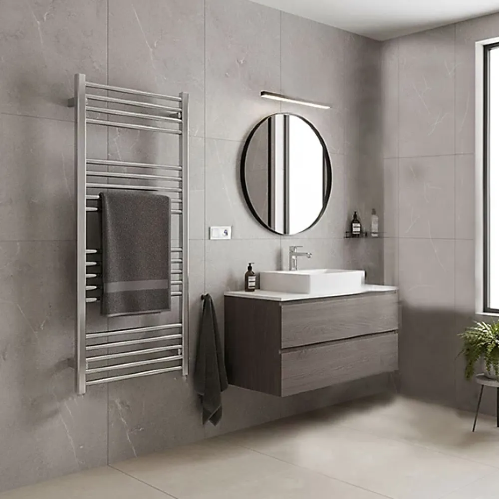 Matisere Sèche-serviette eau chaude chromé de 660mm de haut et 430mm large - 179 Watt - FIO660/430ZXCRO