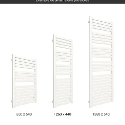 Matisere Sèche-serviette eau chaude blanc de 1260mm de haut et 540mm de large - 605 Watt - MAN1260/540SXB