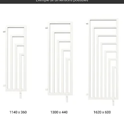 Sèche-Serviettes Eau Chaude|Matisere Sèche-serviette eau chaude blanc de 1140mm de haut et 360mm de large - 421 Watt - ANG1140/360DWYLB