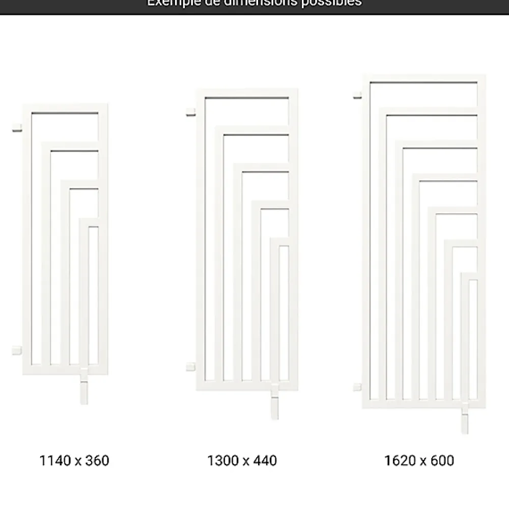 Sèche-Serviettes Eau Chaude|Matisere Sèche-serviette eau chaude blanc de 1140mm de haut et 360mm de large - 421 Watt - ANG1140/360DWYLB