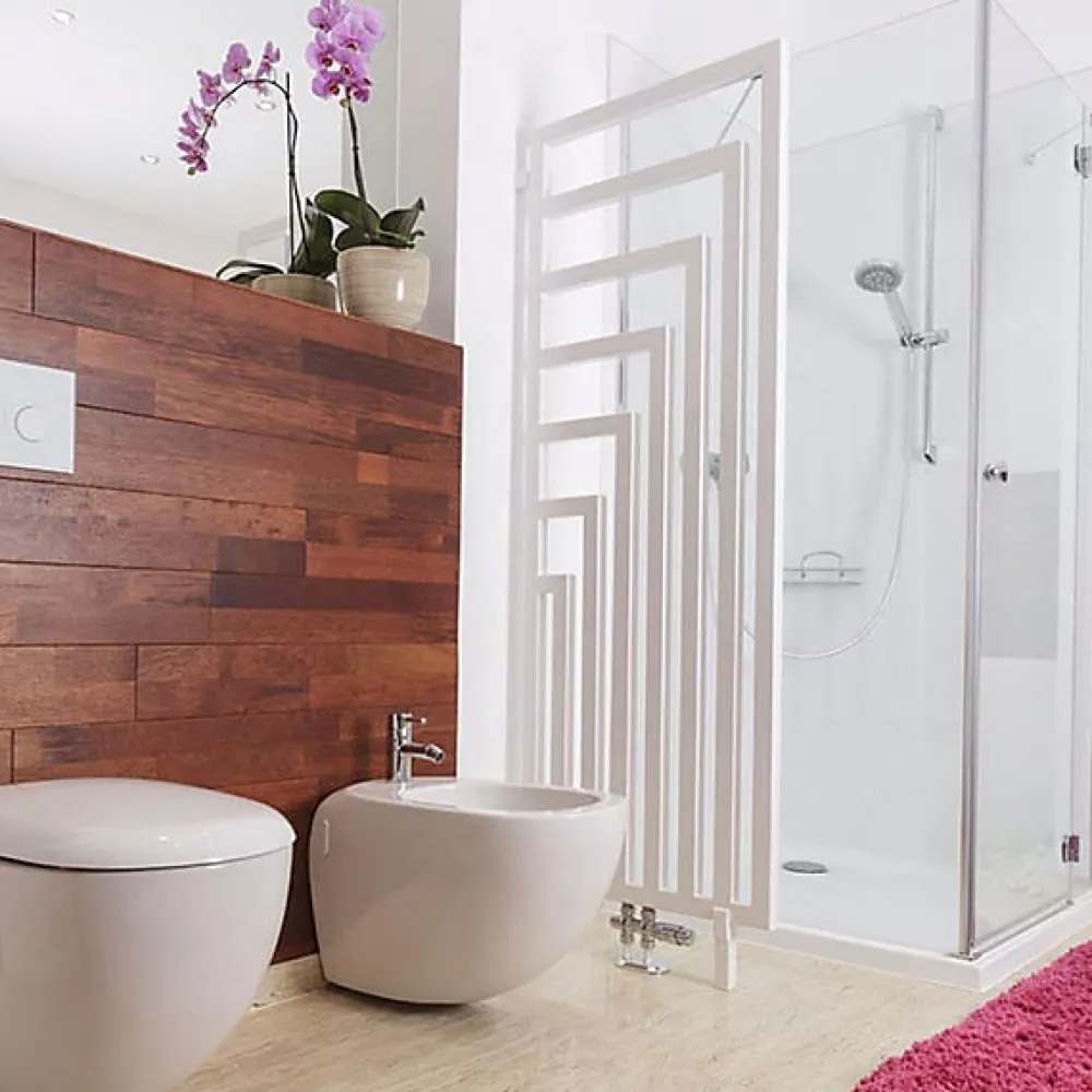 Sèche-Serviettes Eau Chaude|Matisere Sèche-serviette eau chaude blanc de 1140mm de haut et 360mm de large - 421 Watt - ANG1140/360DWYLB
