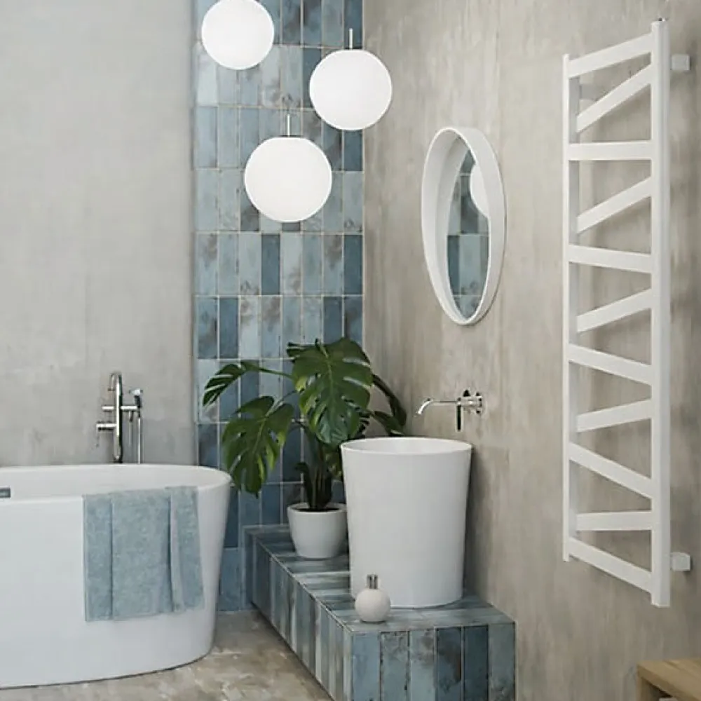 Sèche-Serviettes Eau Chaude|Matisere Sèche-serviette eau chaude blanc de 1230mm de haut et 500mm de large - 451 Watt - VIP1230/500SXB