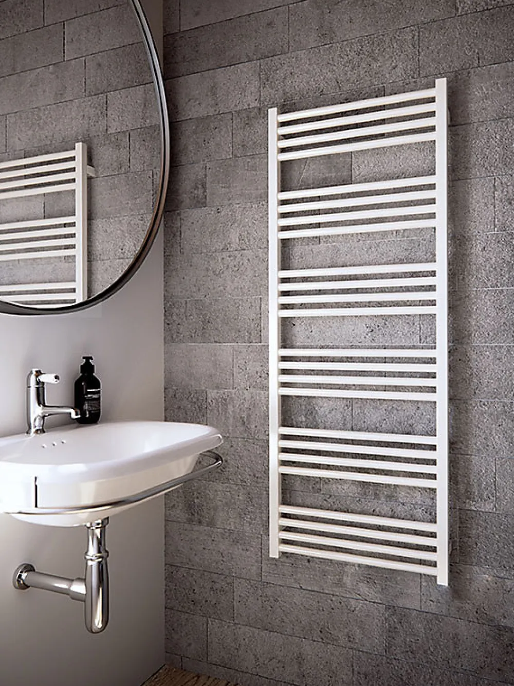 Matisere Sèche-serviette eau chaude blanc de 1380mm de haut et 530mm de large - 616 Watt - FIO1380/530SXB