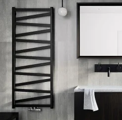 Sèche-Serviettes Eau Chaude|Matisere Sèche-serviette eau chaude noir de 1470mm de haut et 500mm de large - 540 Watt - VIP1470/500ZXN