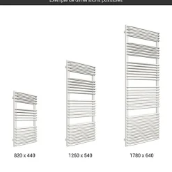 Sèche-Serviettes Eau Chaude|Matisere Sèche-serviette eau chaude blanc de 1260mm de haut et 640mm de large - 1173 Watt - TYT1260/640SXB
