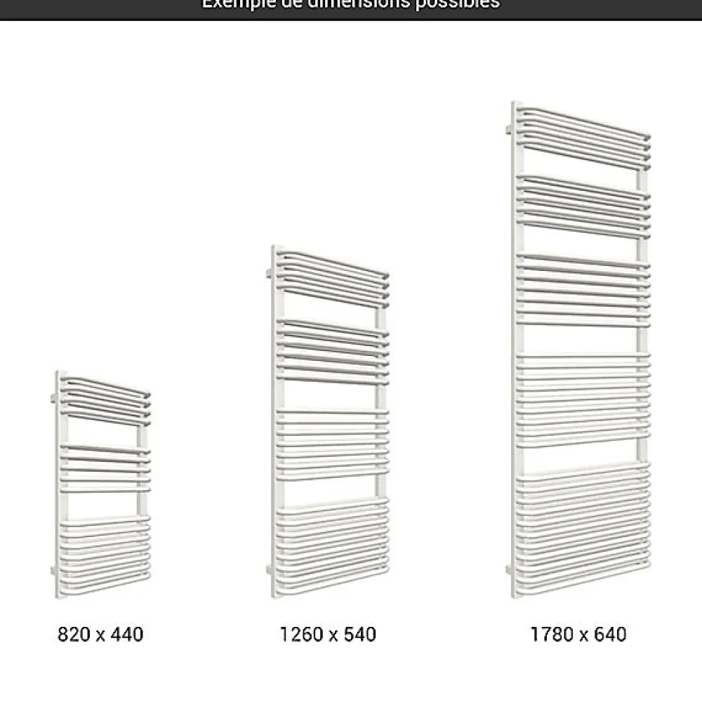 Sèche-Serviettes Eau Chaude|Matisere Sèche-serviette eau chaude blanc de 1260mm de haut et 640mm de large - 1173 Watt - TYT1260/640SXB