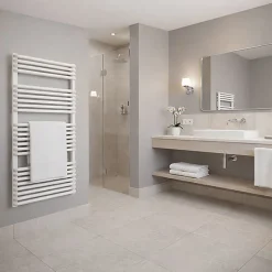 Sèche-Serviettes Eau Chaude|Matisere Sèche-serviette eau chaude blanc de 1260mm de haut et 640mm de large - 1173 Watt - TYT1260/640SXB