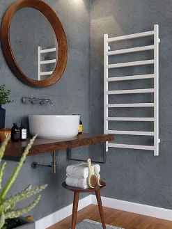 Matisere Sèche-serviette eau chaude blanc de 1080mm de haut et 500mm de large - 396 Watt - SIM1080/500ZXB