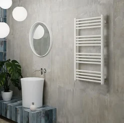 Matisere Sèche-serviette eau chaude blanc de 660mm de haut et 630mm de large - 350 Watt - FIO660/630SXB