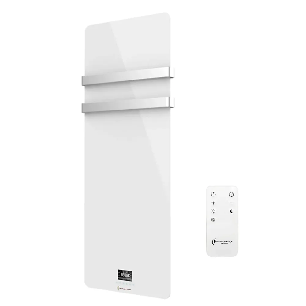 Sèche-Serviettes Électrique|Sannover Sèche-Serviette Electrique en Verre mural Omiros Sannover 850 W Blanc