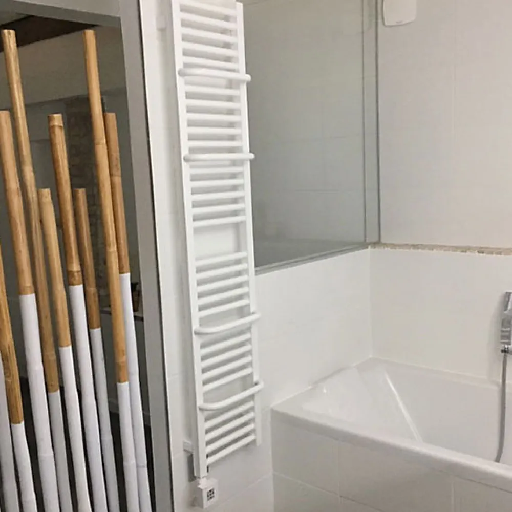 Matisere Sèche-serviette électrique blanc - (HxL) 1460x700mm - 1000 Watts - 1000 Watt - LIM1460-700E1B