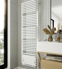 Matisere Sèche-serviette électrique blanc de 1580mm de haut et 500mm de large - 800 Watt - POL1580/500E8BBLO