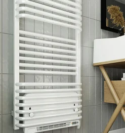 Matisere Sèche-serviette électrique blanc de 1580mm de haut et 500mm de large - 800 Watt - POL1580/500E8BBLO