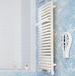Sèche-Serviettes Soufflant|Matisere Sèche-serviette électrique blanc de 780mm de haut et 500mm de large - 400 Watt - CIT780/500E8BBLO