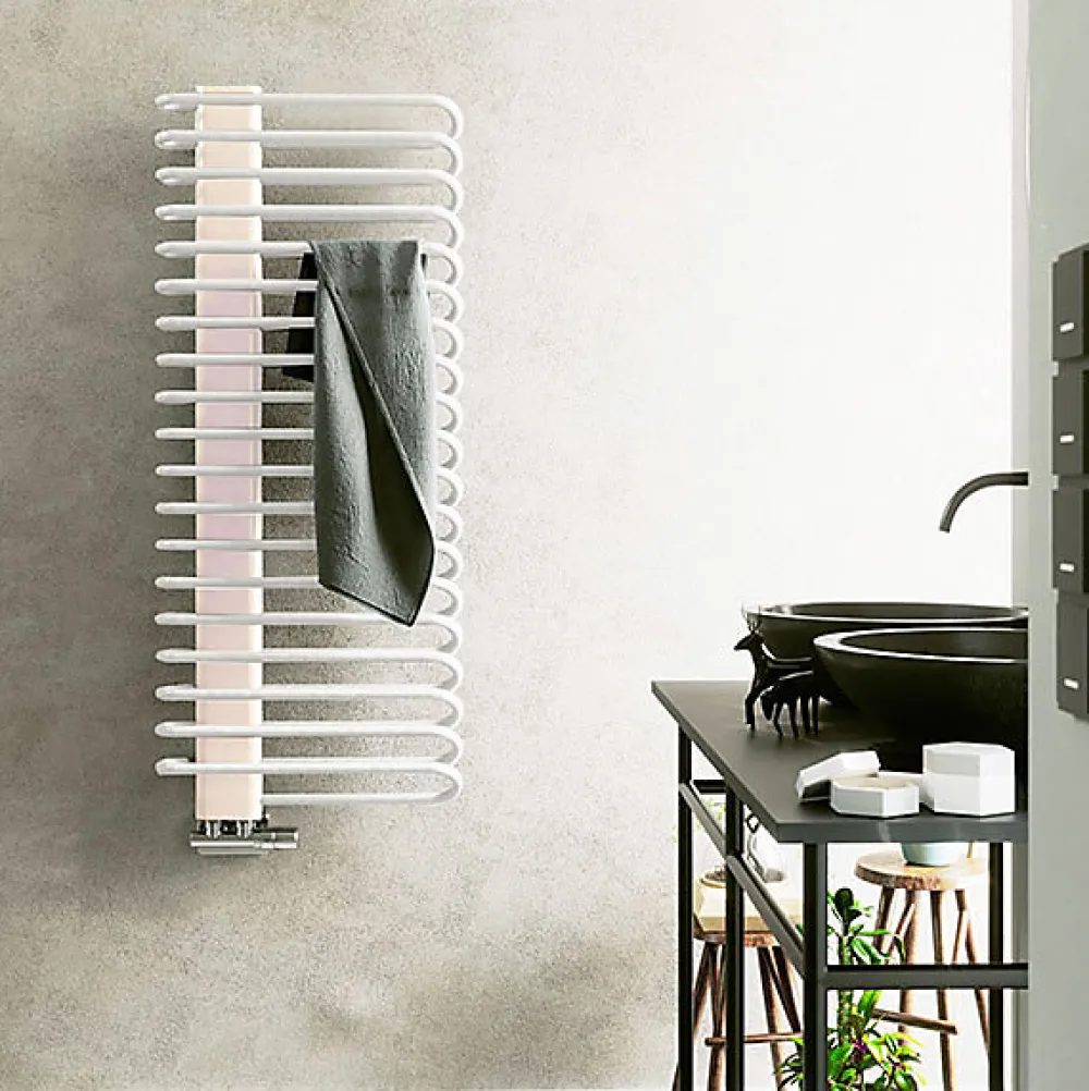 Matisere Sèche-serviette électrique blanc de 1620mm de haut et 400mm de large - 800 Watt - MIC1620/400E8SOABB