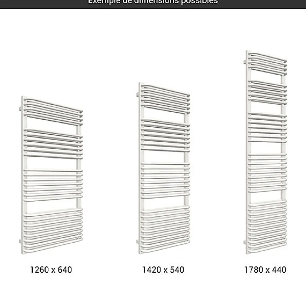 Matisere Sèche-serviette électrique blanc de 1260mm de haut et 540mm de large - 1000 Watt - TYT1260/540SOAE8B