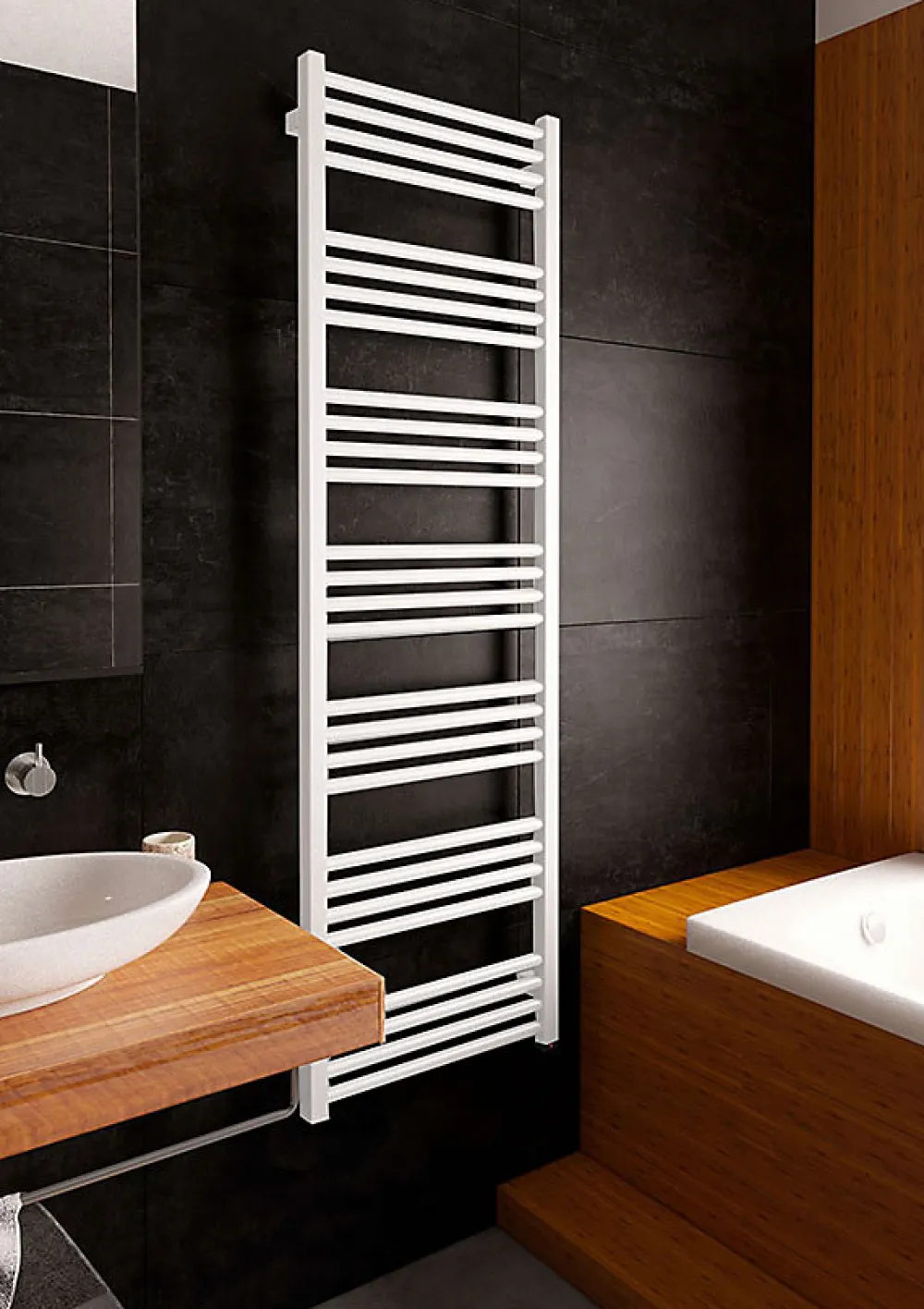 Matisere Sèche-serviette électrique blanc - (HxL) 1620x500mm - 800 Watt - 800 Watt - FIO1620-500E1B