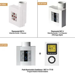 Matisere Sèche-serviette électrique blanc - (HxL) 1620x500mm - 800 Watt - 800 Watt - FIO1620-500E1B