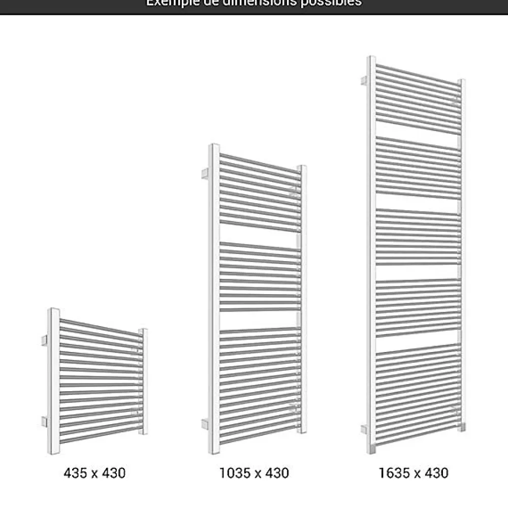 Matisere Sèche-serviette électrique chromé - (HxL) 1035x430mm - 500 (Watts) - 500 Watt - MIK1035-430E8CRO